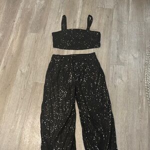Black Sequin Jumpsuit